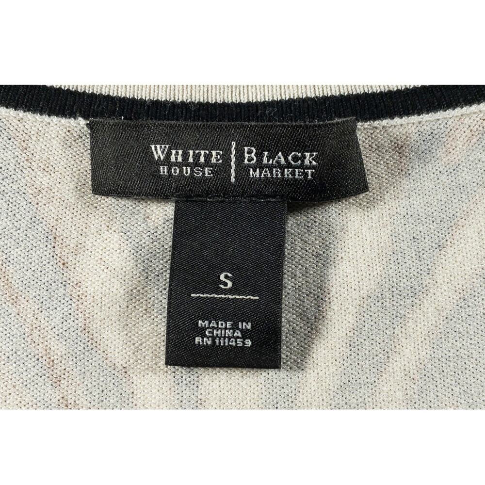 WHBM Womens Zebra Print Cardigan Small Brown Black Snap Button - Picture 8 of 13